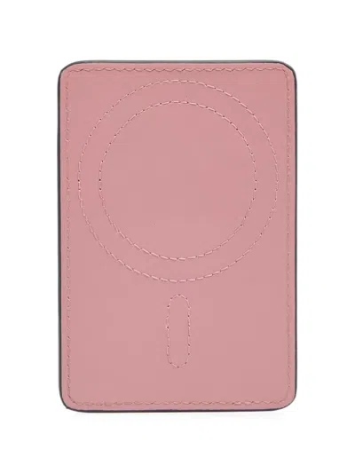 Piquadro Magsafe Leather Card Holder In Pink