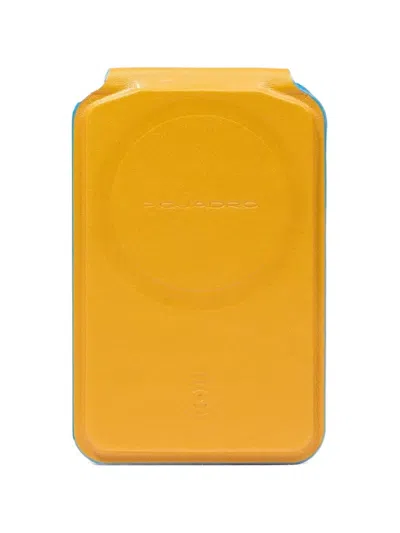 Piquadro Magsafe Leather Wallet In Yellow