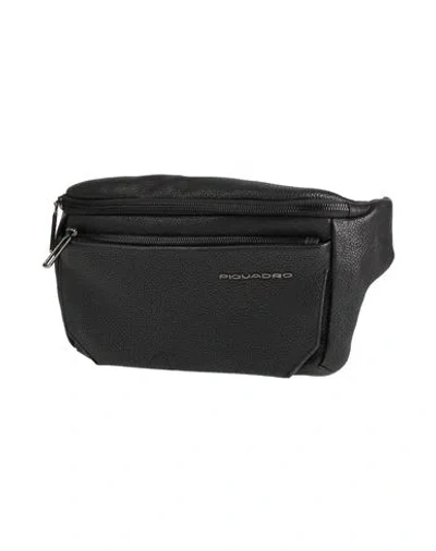 Piquadro Man Belt Bag Black Size - Bovine Leather, Eva (ethylene - Vinyl - Acetate), Nylon, Polyeste