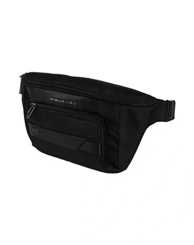 Piquadro Man Belt Bag Black Size - Cow Leather, Eva (ethylene - Vinyl - Acetate), Nylon, Polyester,