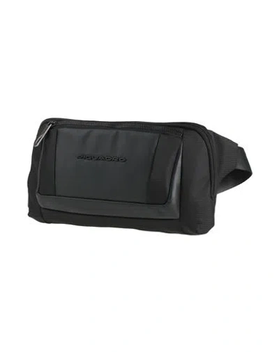 Piquadro Man Belt Bag Black Size - Cow Leather, Eva (ethylene - Vinyl - Acetate), Nylon, Polyester,