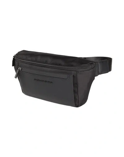 Piquadro Man Belt Bag Black Size - Cow Leather, Eva (ethylene - Vinyl - Acetate), Synthetic Fibers,