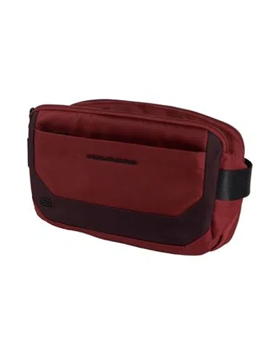 Piquadro Man Belt Bag Brick Size - Cow Leather, Eva (ethylene - Vinyl - Acetate), Nylon, Polyester,  In Red
