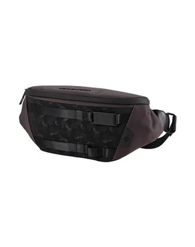 Piquadro Man Belt Bag Charcoal Size - Cow Leather, Eva (ethylene - Vinyl - Acetate), Nylon, Polyeste