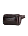 Piquadro Man Belt Bag Dark Brown Size - Leather
