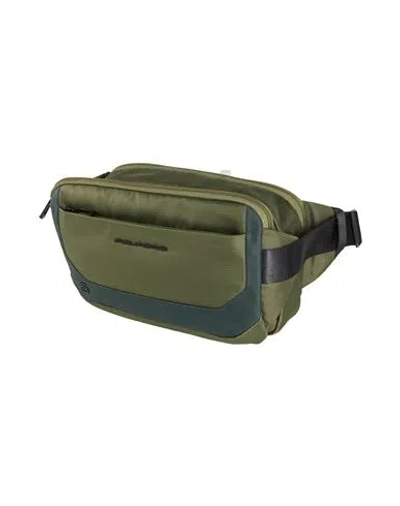 Piquadro Man Belt Bag Green Size - Cow Leather, Eva (ethylene - Vinyl - Acetate), Nylon, Polyester,