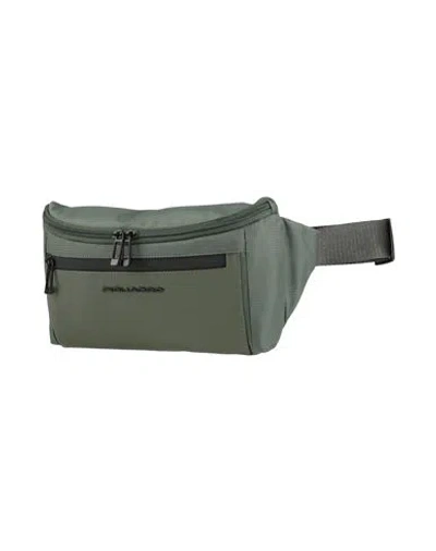 Piquadro Man Belt Bag Green Size - Cow Leather, Eva (ethylene - Vinyl - Acetate), Synthetic Fibers,