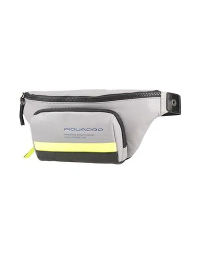 Piquadro Man Belt Bag Grey Size - Cow Leather, Eva (ethylene - Vinyl - Acetate), Nylon, Polyester, M In Gray