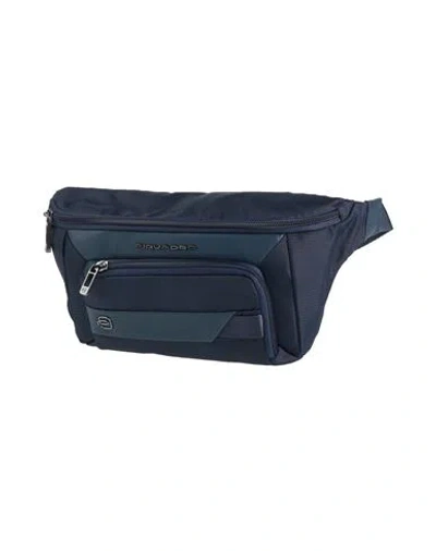 Piquadro Man Belt Bag Midnight Blue Size - Cow Leather, Eva (ethylene - Vinyl - Acetate), Nylon, Pol