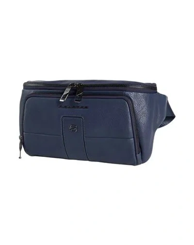 Piquadro Man Belt Bag Navy Size - Cow Leather, Eva (ethylene - Vinyl - Acetate), Nylon, Polyester, M In Blue