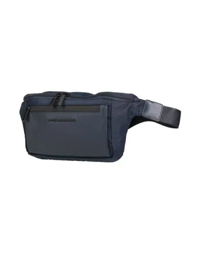 Piquadro Man Belt Bag Navy Size - Cow Leather, Eva (ethylene - Vinyl - Acetate), Synthetic Fibers, M In Blue