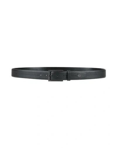 Piquadro Man Belt Black Size 43 Leather, Polyamide, Pes, Metal, Eva (ethylene - Vinyl - Acetate)