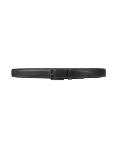 Piquadro Man Belt Black Size 43.5 Cow Leather, Metal, Polypropylene, Polyurethane In Gray
