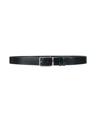 Piquadro Man Belt Midnight Blue Size Onesize Leather In Black