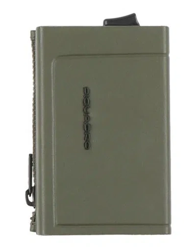 Piquadro Man Cardholder Military Green Size - Cow Leather