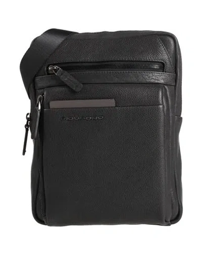 Piquadro Man Cross-body Bag Black Size - Cow Leather