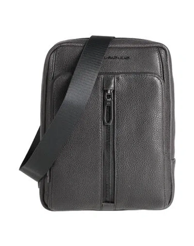 Piquadro Man Cross-body Bag Black Size - Cow Leather, Eva (ethylene - Vinyl - Acetate), Nylon, Polye