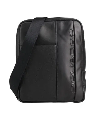 Piquadro Man Cross-body Bag Black Size - Cow Leather, Eva (ethylene - Vinyl - Acetate), Nylon, Polye