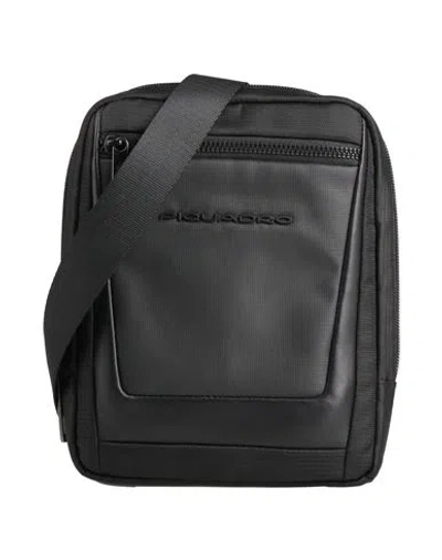 Piquadro Man Cross-body Bag Black Size - Cow Leather, Eva (ethylene - Vinyl - Acetate), Nylon, Polye