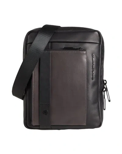 Piquadro Man Cross-body Bag Black Size - Leather
