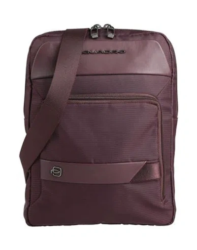 Piquadro Man Cross-body Bag Burgundy Size - Cow Leather, Eva (ethylene - Vinyl - Acetate), Nylon, Po In Red