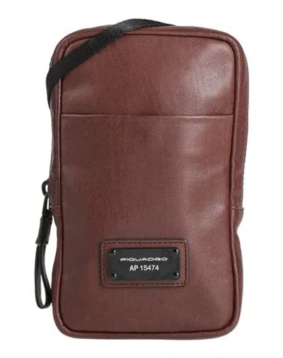 Piquadro Man Cross-body Bag Chocolate Brown Size - Leather