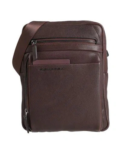 Piquadro Man Cross-body Bag Dark Brown Size - Cow Leather