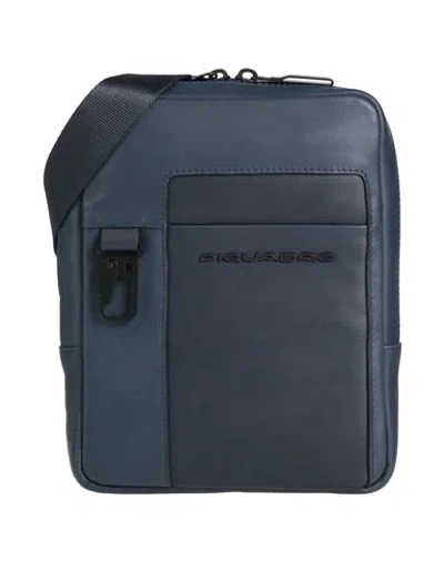 Piquadro Man Cross-body Bag Midnight Blue Size - Cow Leather, Eva (ethylene - Vinyl - Acetate), Nylo