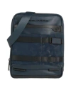 Piquadro Man Cross-body Bag Midnight Blue Size - Leather, Textile Fibers