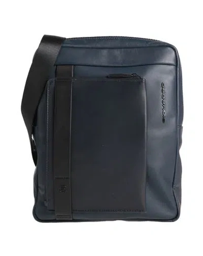 Piquadro Man Cross-body Bag Navy Size - Cow Leather, Eva (ethylene - Vinyl - Acetate), Nylon, Polyes