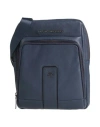 Piquadro Man Cross-body Bag Navy Size - Cow Leather, Eva (ethylene - Vinyl - Acetate), Nylon, Polyes