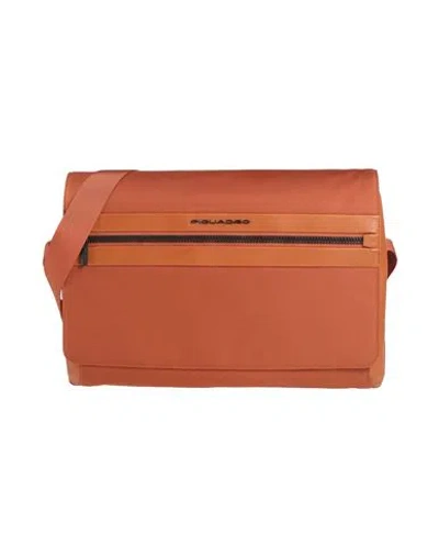 Piquadro Man Cross-body Bag Orange Size - Bovine Leather, Eva (ethylene - Vinyl - Acetate), Polyeste