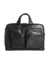 Piquadro Man Handbag Black Size - Cow Leather, Eva (ethylene - Vinyl - Acetate), Nylon, Polyester, M