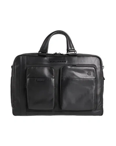 Piquadro Man Handbag Black Size - Cow Leather, Eva (ethylene - Vinyl - Acetate), Nylon, Polyester, M