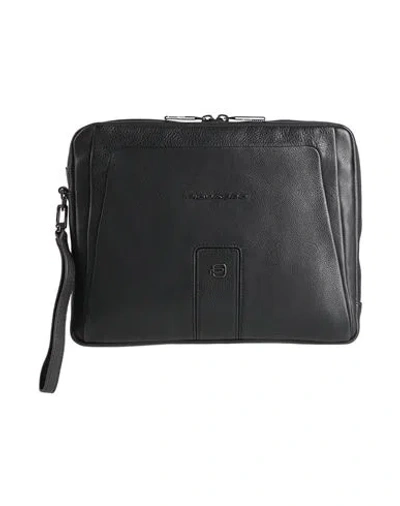 Piquadro Man Handbag Black Size - Cow Leather, Eva (ethylene - Vinyl - Acetate), Nylon, Polyester, M