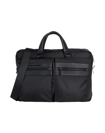 Piquadro Man Handbag Black Size - Cow Leather, Eva (ethylene - Vinyl - Acetate), Nylon, Polyester, M
