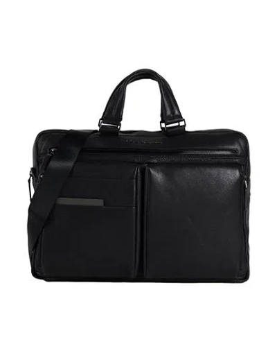 Piquadro Man Handbag Black Size - Cow Leather, Eva (ethylene - Vinyl - Acetate), Nylon, Polyester, M