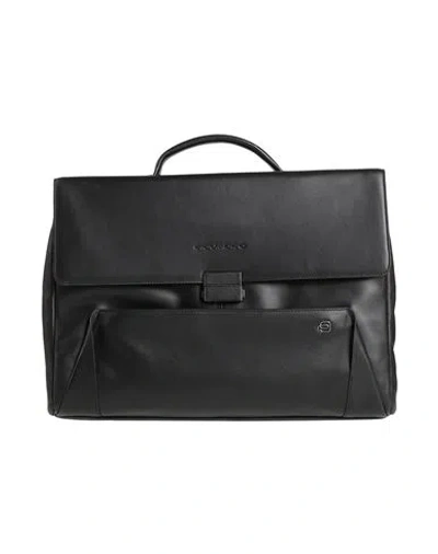 Piquadro Man Handbag Black Size - Cow Leather, Eva (ethylene - Vinyl - Acetate), Nylon, Polyester, M