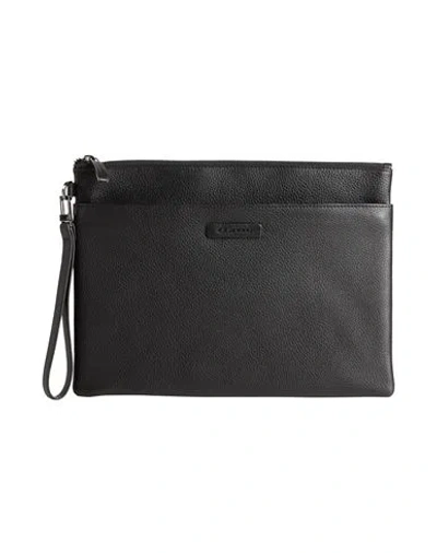 Piquadro Man Handbag Black Size - Leather, Metal
