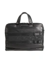 Piquadro Man Handbag Black Size - Leather, Textile Fibers In Black