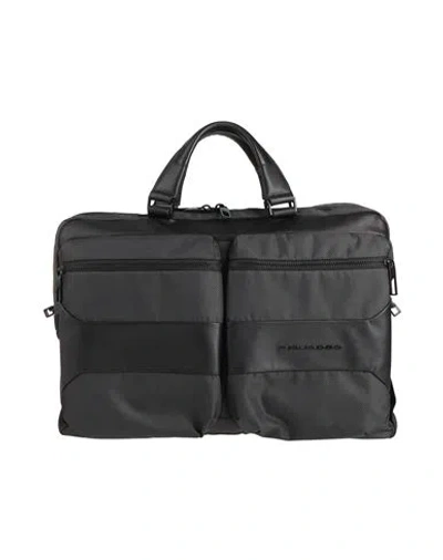 Piquadro Man Handbag Black Size - Textile Fibers, Leather