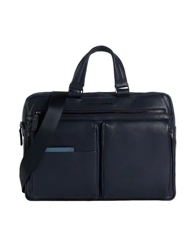 Piquadro Man Handbag Blue Size - Cow Leather, Eva (ethylene - Vinyl - Acetate), Nylon, Polyester, Me