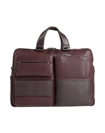 Piquadro Man Handbag Dark Brown Size - Bovine Leather, Eva (ethylene - Vinyl - Acetate), Nylon, Poly