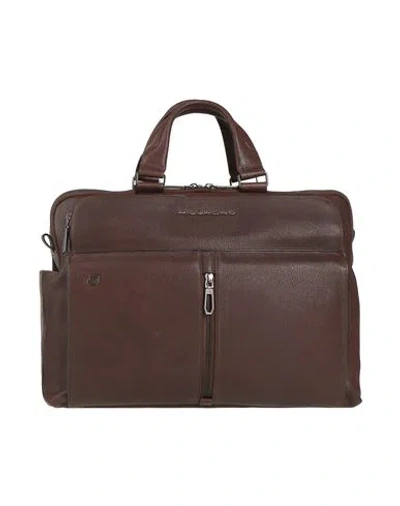 Piquadro Man Handbag Dark Brown Size - Cow Leather, Eva (ethylene - Vinyl - Acetate), Nylon, Metal