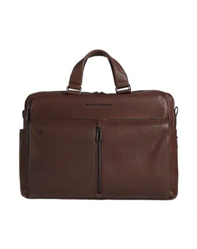 Piquadro Man Handbag Dark Brown Size - Cow Leather, Eva (ethylene - Vinyl - Acetate), Nylon, Metal