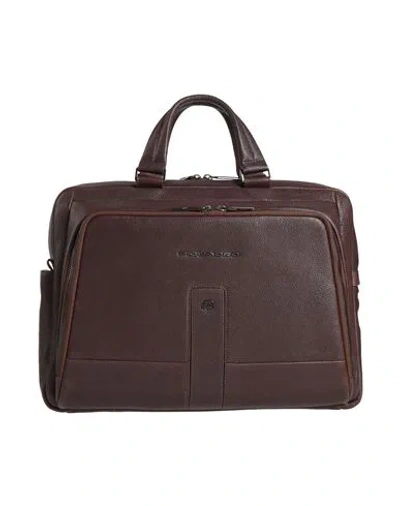 Piquadro Man Handbag Dark Brown Size - Cow Leather, Eva (ethylene - Vinyl - Acetate), Nylon, Polyest