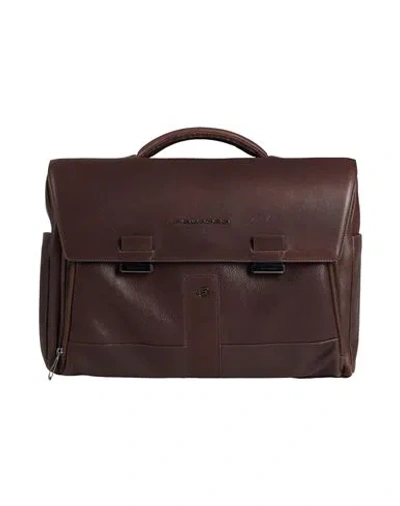 Piquadro Man Handbag Dark Brown Size - Cow Leather, Eva (ethylene - Vinyl - Acetate), Nylon, Polyest