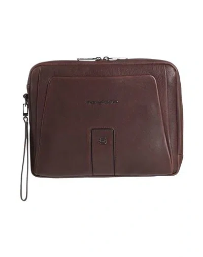 Piquadro Man Handbag Dark Brown Size - Cow Leather, Metal