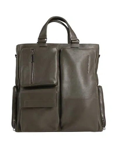 Piquadro Man Handbag Dark Green Size - Cow Leather, Eva (ethylene - Vinyl - Acetate), Nylon, Polyest