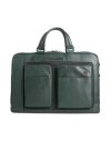 Piquadro Man Handbag Dark Green Size - Cow Leather, Eva (ethylene - Vinyl - Acetate), Nylon, Polyest In Green